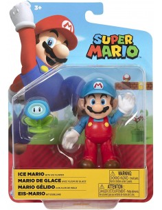 Nintendo - Jakks Super Mario - Figurine EIS-Mario avec Fleur de Glace - 10 cm