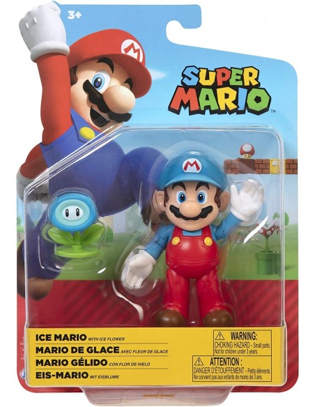 Nintendo - Jakks Super Mario - Figurine EIS-Mario avec Fleur de Glace - 10 cm