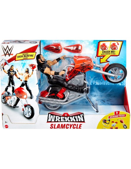 WWE Wreeking Véhicule Slam Cycle, moto avec action roue arrière WWE Wreeking Véhicule Slam Cycle, moto avec action roue arrière