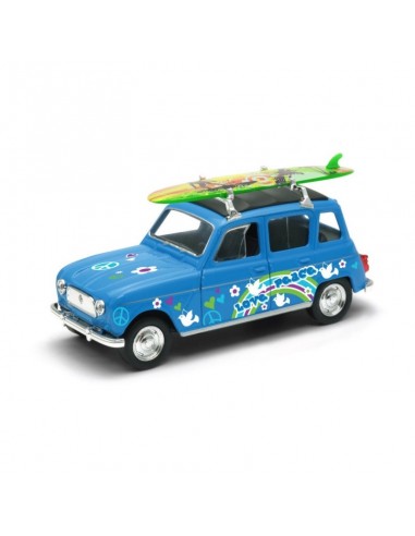 Voiture miniature 4L surf bleu 1/40