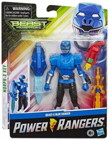 Power Rangers Beast Morphers - Figurine Ranger Bleu Beast-X - 15 cm