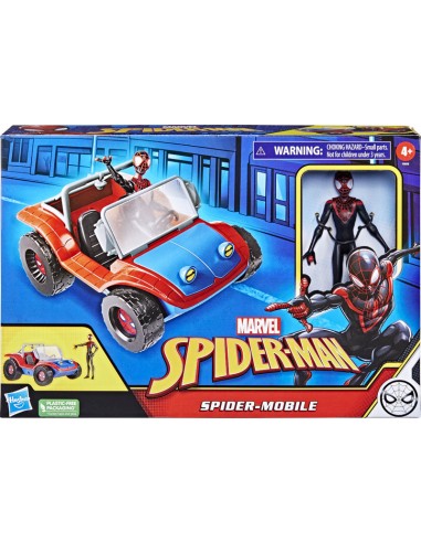 Spiderman véhicule et Figurine Miles Morales de 15 cm