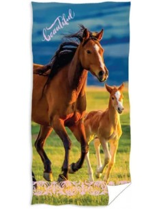 Serviette de bain cheval et poulain