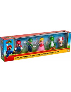 Coffret 5 Figurines super Mario,Mario, Luigi, Princesse...