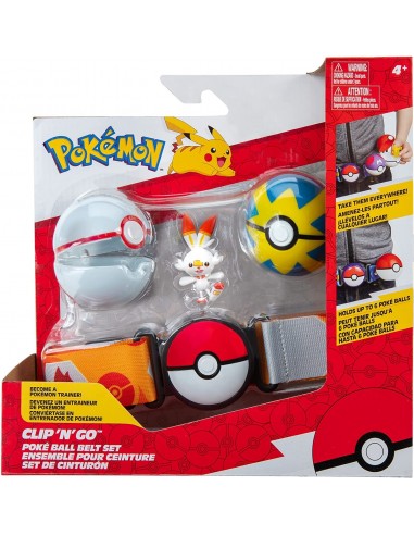 Pokemon Clip 'N' Go Poké Ball Belt set Scorbunny