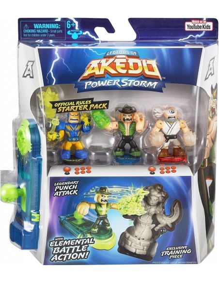 Akedo Légendes Powerstorm: Attaque Coup de Poing légendaire 3 Figurines Miniatures de Combattants