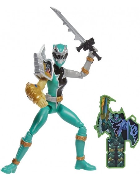 Power Rangers Dino Fury, Ranger Vert avec Manche Sprint, Figurine de 15 cm avec clé Dino Fury et Sabre Chromafury