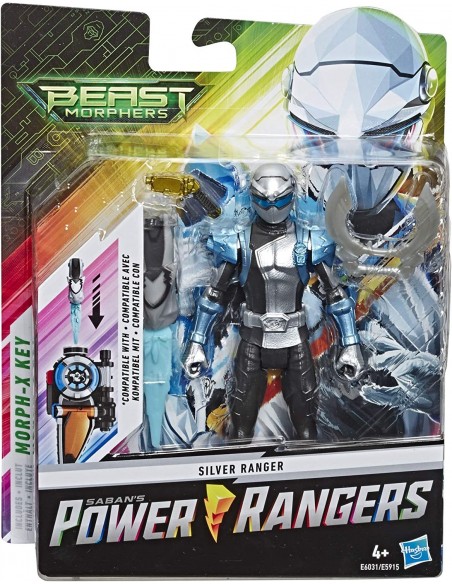Hasbro Rangers Beast Morphers Silver Ranger Figurine d'action
