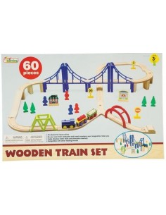 Circuit de train en bois 60 piéces