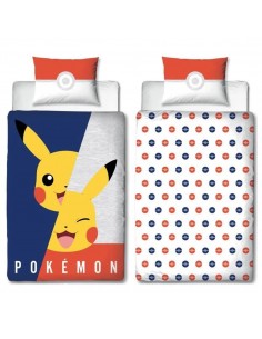 Housse de couette Pokémon réversible Pikachu face