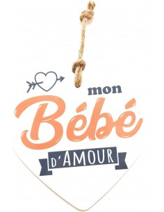 Coeur en céramique message "mon bébé d'amour"