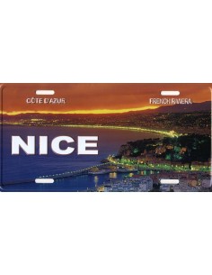 Plaque de rue Nice la nuit