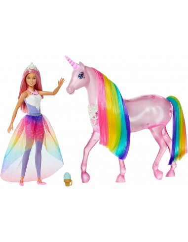 Barbie Dreamtopia Licorne rose Lumières...