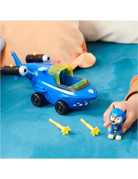 Pat patrouille Aqua pups - Voiture + Figurine Chase - Voiture Pat Patrouille Chase