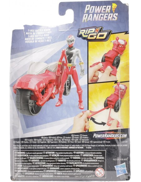 Power rangers rouge moto et figurine
