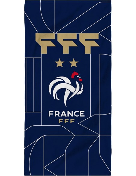 FFF Drap de bain Fédération Française de Foot Construction 75x150 cm