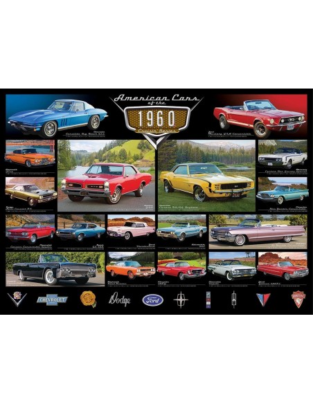 Puzzle 1000 piéces voitures américaines des années 1960
