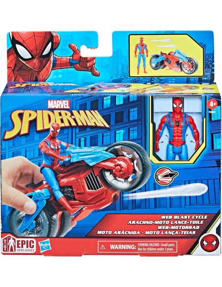 Figurine Spiderman sur sa moto