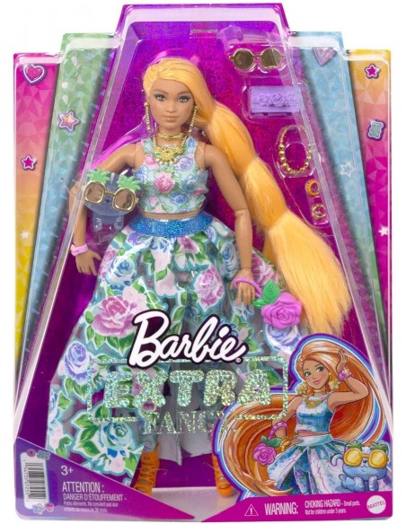 Coffret poupée Barbie extra avec Tenue Deux pièces à Fleurs