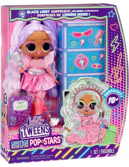 LOL Surprise Tweens neon - Poupée Mannequin L.O.L. Surprise!Pop Stars  - Avec Plus de 10 Surprises
