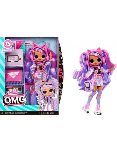 LOLSurprise! OMG Fashion Poupée Ace avec 15 Surprises