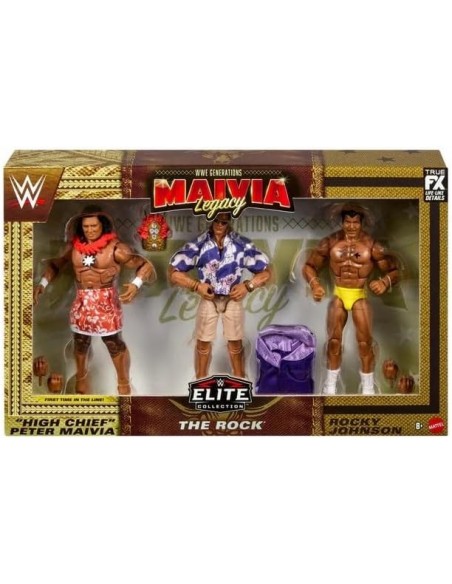 WWE Generation Maivia Legacy Elite Collection The Rock Lot de 3 figurines