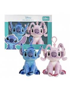 Coffret Porte-clés Disney Stitch et Angel, set de 2, 15 cm.