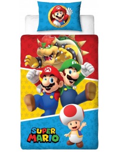 Housse de couette Mario ,Luigi et Toad polyester