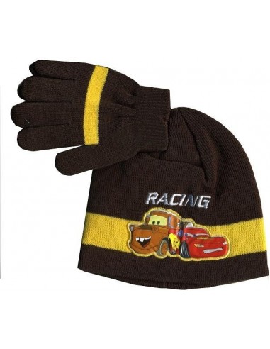 BONNET GANTS CARS racing marron