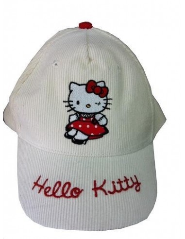 CASQUETTE HELLO KITTY velours ecru