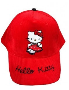 CASQUETTE HELLO KITTY velours rouge