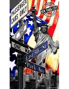DRAP BAIN PLAGE NEW YORK 100X180 cm