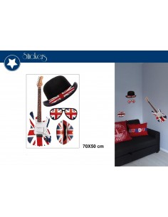 STICKERS MURAUX LONDRES Guitare