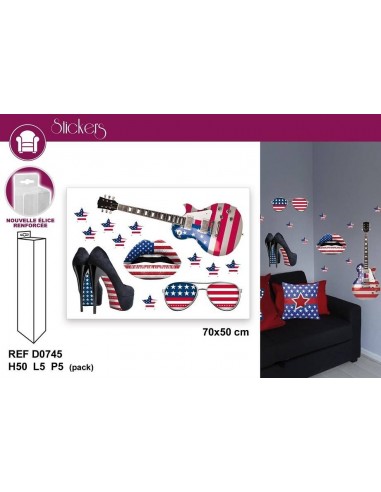 PLANCHE DE STICKERS DRAPEAU AMERICAIN