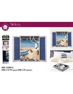 STICKER TROMPE OEIL PLAGE